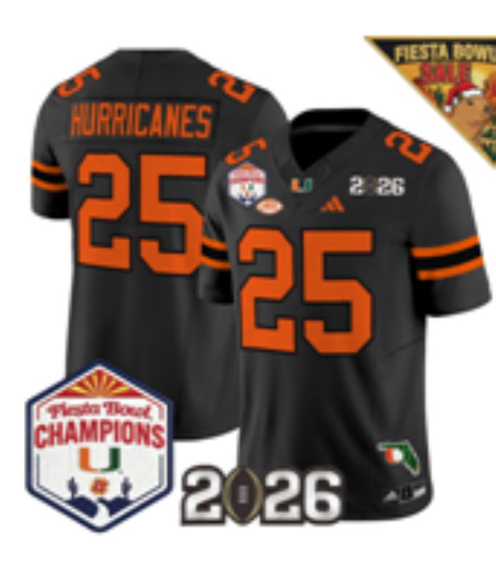Men 2026 Miami Hurricanes #25 Hurricanes Black 3th generations Limited NCAA Jersey 03